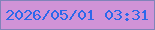 文字の大きさ：3、枠の色：8083b9、背景の色：d093d7、文字の色：2c68ea 無料ブログパーツのブログ時計
