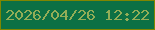 文字の大きさ：2、枠の色：808600、背景の色：0c7044、文字の色：92ad57 無料ブログパーツのブログ時計