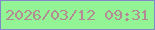 文字の大きさ：3、枠の色：8088c8、背景の色：92f494、文字の色：b38993 無料ブログパーツのブログ時計