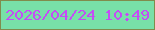 文字の大きさ：5、枠の色：808c4c、背景の色：78e0a8、文字の色：c54cf6 無料ブログパーツのブログ時計