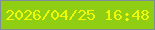 文字の大きさ：3、枠の色：808d9a、背景の色：8fce12、文字の色：effa06 無料ブログパーツのブログ時計