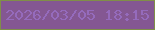 文字の大きさ：5、枠の色：808e48、背景の色：845792、文字の色：956bbc 無料ブログパーツのブログ時計