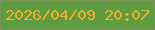文字の大きさ：5、枠の色：808e64、背景の色：5f9c40、文字の色：f2ad28 無料ブログパーツのブログ時計
