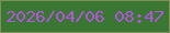 文字の大きさ：4、枠の色：808f5d、背景の色：3a7732、文字の色：b353de 無料ブログパーツのブログ時計
