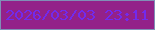 文字の大きさ：4、枠の色：808fb6、背景の色：932189、文字の色：722aed 無料ブログパーツのブログ時計