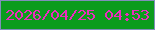 文字の大きさ：3、枠の色：808fba、背景の色：0b9c1d、文字の色：ec2cbf 無料ブログパーツのブログ時計