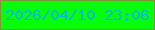 文字の大きさ：1、枠の色：80923f、背景の色：04fe0c、文字の色：06b9d0 無料ブログパーツのブログ時計