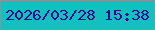 文字の大きさ：3、枠の色：809996、背景の色：14bfc0、文字の色：220a91 無料ブログパーツのブログ時計