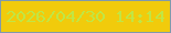 文字の大きさ：2、枠の色：809aab、背景の色：f1cb0c、文字の色：c0e645 無料ブログパーツのブログ時計
