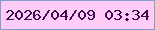 文字の大きさ：4、枠の色：809ecd、背景の色：ffccf8、文字の色：3c0d51 無料ブログパーツのブログ時計