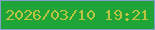 文字の大きさ：5、枠の色：809fc9、背景の色：1fa537、文字の色：bbc342 無料ブログパーツのブログ時計
