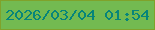 文字の大きさ：1、枠の色：80a22b、背景の色：73ba51、文字の色：06857a 無料ブログパーツのブログ時計