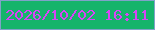 文字の大きさ：4、枠の色：80a2c9、背景の色：16b46b、文字の色：d944f6 無料ブログパーツのブログ時計