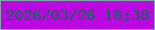 文字の大きさ：3、枠の色：80a4ab、背景の色：bd07e0、文字の色：076a51 無料ブログパーツのブログ時計