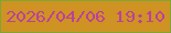 文字の大きさ：5、枠の色：80a632、背景の色：ce9323、文字の色：bd4197 無料ブログパーツのブログ時計