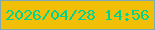 文字の大きさ：4、枠の色：80a8b7、背景の色：f1bf05、文字の色：00d391 無料ブログパーツのブログ時計