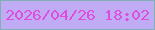 文字の大きさ：3、枠の色：80b0b5、背景の色：bfacf5、文字の色：dd4edd 無料ブログパーツのブログ時計