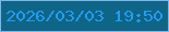文字の大きさ：5、枠の色：80b3e8、背景の色：0f6585、文字の色：219cf6 無料ブログパーツのブログ時計