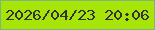 文字の大きさ：1、枠の色：80b47f、背景の色：a6e507、文字の色：353331 無料ブログパーツのブログ時計