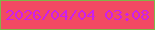 文字の大きさ：3、枠の色：80b548、背景の色：f24963、文字の色：cd1fec 無料ブログパーツのブログ時計