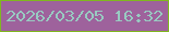 文字の大きさ：5、枠の色：80b720、背景の色：9e629c、文字の色：98cac1 無料ブログパーツのブログ時計