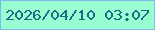 文字の大きさ：4、枠の色：80b7ef、背景の色：99fdd2、文字の色：196a82 無料ブログパーツのブログ時計