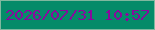 文字の大きさ：5、枠の色：80b89f、背景の色：058b69、文字の色：89099d 無料ブログパーツのブログ時計