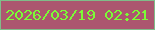 文字の大きさ：2、枠の色：80bc89、背景の色：ac566f、文字の色：7bfd36 無料ブログパーツのブログ時計