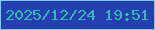 文字の大きさ：4、枠の色：80c6fd、背景の色：2440b0、文字の色：34bcb3 無料ブログパーツのブログ時計