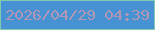 文字の大きさ：5、枠の色：80c8ae、背景の色：4692d2、文字の色：b097b5 無料ブログパーツのブログ時計