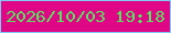 文字の大きさ：4、枠の色：80c9f4、背景の色：df0785、文字の色：58e35e 無料ブログパーツのブログ時計
