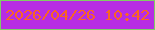 文字の大きさ：3、枠の色：80cc65、背景の色：b72ce4、文字の色：f96523 無料ブログパーツのブログ時計