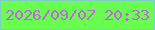 文字の大きさ：1、枠の色：80cdc3、背景の色：68fe4f、文字の色：c263e0 無料ブログパーツのブログ時計