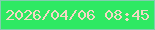 文字の大きさ：5、枠の色：80ceae、背景の色：2ee963、文字の色：f3d8c4 無料ブログパーツのブログ時計
