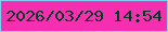 文字の大きさ：1、枠の色：80cef2、背景の色：f62eb0、文字の色：013924 無料ブログパーツのブログ時計