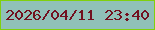 文字の大きさ：2、枠の色：80d00d、背景の色：90c1b8、文字の色：72111f 無料ブログパーツのブログ時計