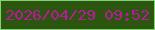 文字の大きさ：5、枠の色：80d272、背景の色：2c550f、文字の色：ba199e 無料ブログパーツのブログ時計