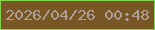 文字の大きさ：4、枠の色：80d34c、背景の色：795725、文字の色：aea097 無料ブログパーツのブログ時計
