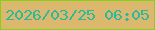 文字の大きさ：1、枠の色：80d412、背景の色：dcb86f、文字の色：2cb99b 無料ブログパーツのブログ時計