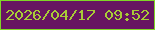 文字の大きさ：5、枠の色：80d627、背景の色：671561、文字の色：a8cc37 無料ブログパーツのブログ時計