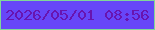 文字の大きさ：4、枠の色：80d798、背景の色：6746f8、文字の色：6814b0 無料ブログパーツのブログ時計