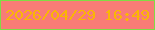 文字の大きさ：2、枠の色：80dc44、背景の色：f87c76、文字の色：fab604 無料ブログパーツのブログ時計