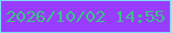 文字の大きさ：1、枠の色：80dcf8、背景の色：983dfe、文字の色：3bc187 無料ブログパーツのブログ時計