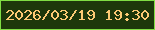 文字の大きさ：5、枠の色：80dd44、背景の色：1d370b、文字の色：fcc974 無料ブログパーツのブログ時計