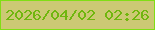文字の大きさ：4、枠の色：80de15、背景の色：ccc974、文字の色：70b60e 無料ブログパーツのブログ時計