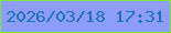 文字の大きさ：4、枠の色：80e33e、背景の色：8c9dfa、文字の色：2172b4 無料ブログパーツのブログ時計
