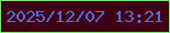 文字の大きさ：2、枠の色：80e374、背景の色：3f0114、文字の色：5968e8 無料ブログパーツのブログ時計