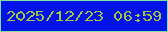 文字の大きさ：4、枠の色：80e698、背景の色：0413ea、文字の色：a5c63c 無料ブログパーツのブログ時計