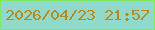 文字の大きさ：4、枠の色：80e964、背景の色：8fdacb、文字の色：b78a1c 無料ブログパーツのブログ時計