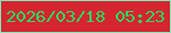文字の大きさ：1、枠の色：80eab8、背景の色：d52530、文字の色：22e160 無料ブログパーツのブログ時計